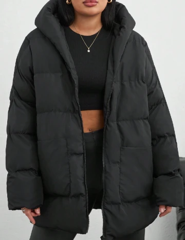 Geaca Oversize SHEIN, negru Negru