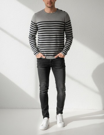 Bluza Zara, gri/bleumarin