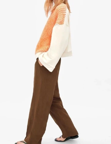 Bluza Zara, crem/portocaliu