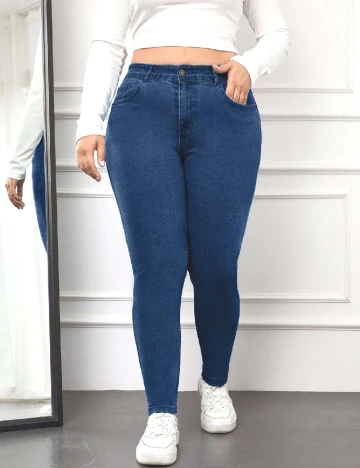 Blugi SHEIN CURVE, albastru Albastru