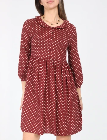 Rochie medie Zara, visiniu/ecru Rosu