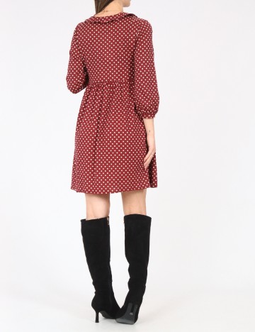 Rochie medie Zara, visiniu/ecru