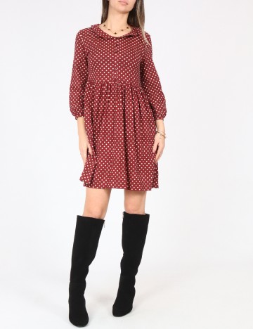 Rochie medie Zara, visiniu/ecru