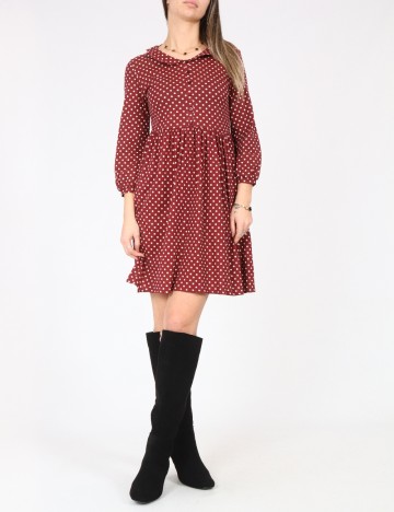 Rochie medie Zara, visiniu/ecru