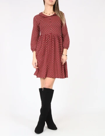 Rochie medie Zara, visiniu/ecru Rosu