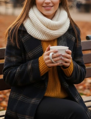 
						Fular Circular Zara, ecru