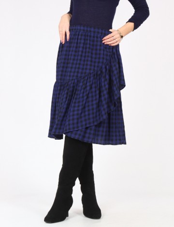 Fusta Zara, albastru/negru