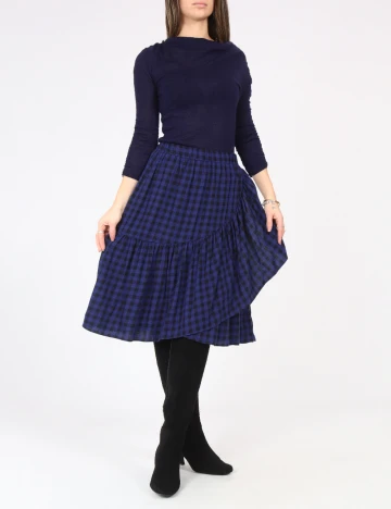 Fusta Zara, albastru/negru