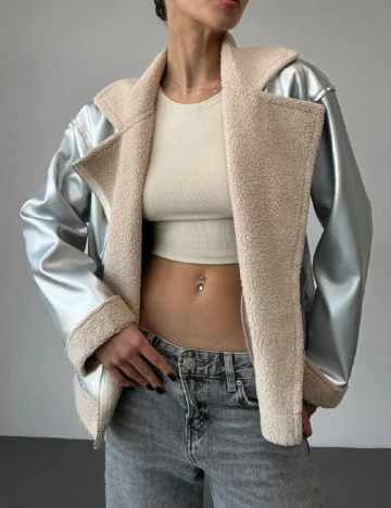 Jacheta SHEIN, argintiu Gri