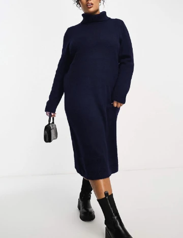 Rochie medie Only Carmakoma, bleumarin Albastru