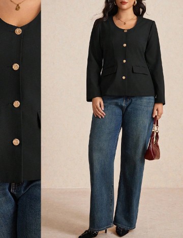 
						Sacou SHEIN CURVE, negru