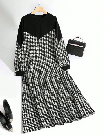 Rochie lunga SHEIN, alb/negru Alb