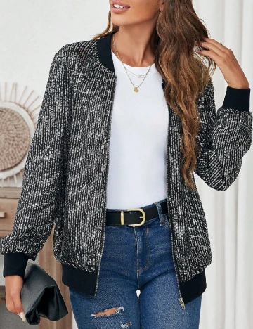 Jacheta SHEIN, argintiu/negru Gri