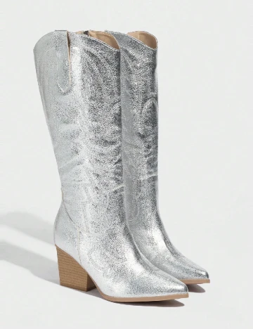 Cizme SHEIN, argintiu Gri
