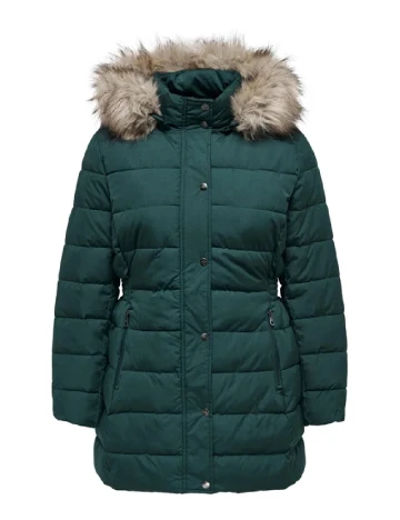 Geaca Only Carmakoma, verde Verde