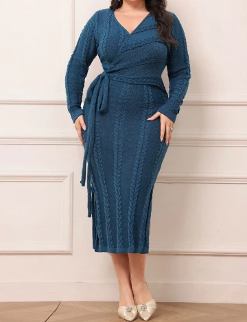 Rochie medie SHEIN CURVE, turcoaz Albastru