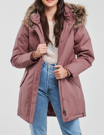 Geaca Only, roz pudra inchis Roz