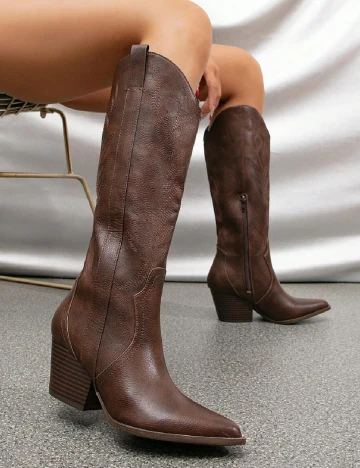 Cizme SHEIN, maro Maro