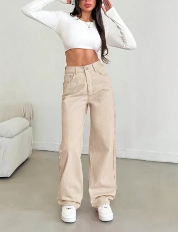 Pantaloni SHEIN, crem Crem