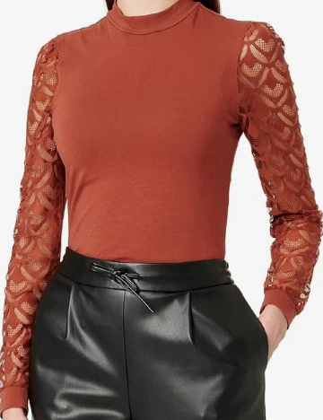 Bluza Only Carmakoma, caramiziu Maro