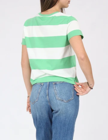 Tricou Jacqueline de Yong, verde/alb Verde