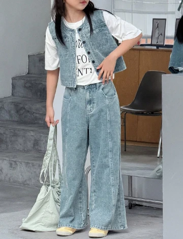 Compleu Shein Kids, albastru