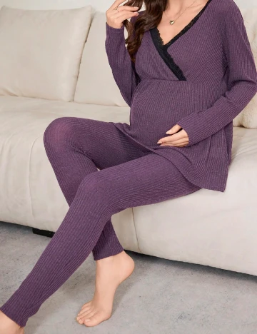 Pijama SHEIN Maternity, mov Mov