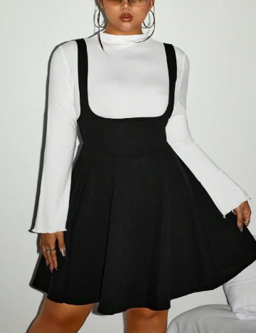 Rochie scurta SHEIN CURVE, negru/alb Negru