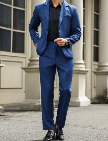 Costum SHEIN, bleumarin Albastru