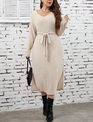 Rochie medie SHEIN CURVE, bej Crem