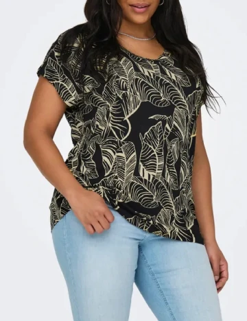 Bluza Only Carmakoma, negru/galben Negru