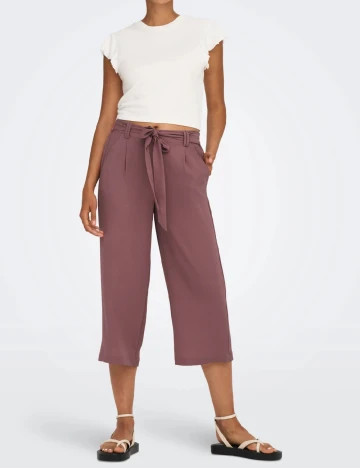 Pantaloni trei sferturi Only, roz pudra Roz