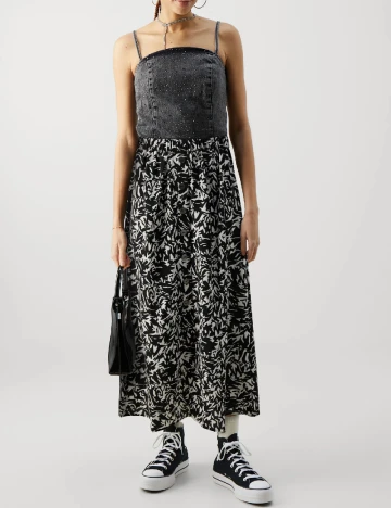 Fusta Only, negru/alb Negru