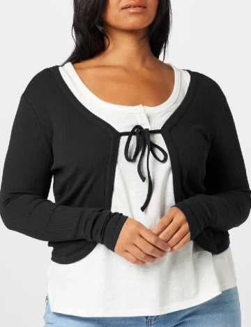 Cardigan Only Carmakoma, negru Negru