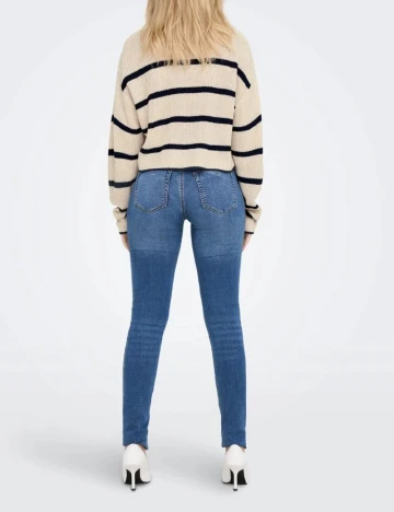 Pulover Only, bej/bleumarin Crem