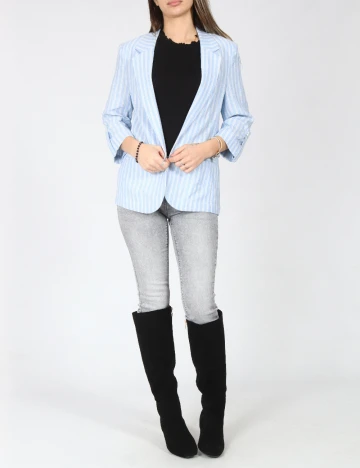 Blazer Only, bleu/alb Albastru