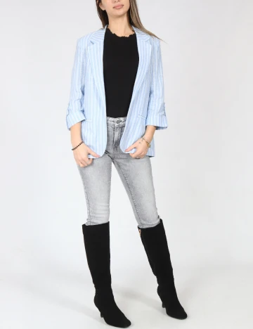 Blazer Only, bleu/alb Albastru