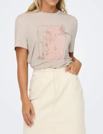 Tricou Only, bej Crem