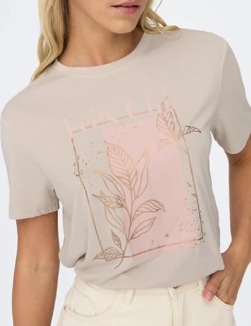 Tricou Only, bej Crem