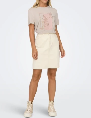 Tricou Only, bej Crem