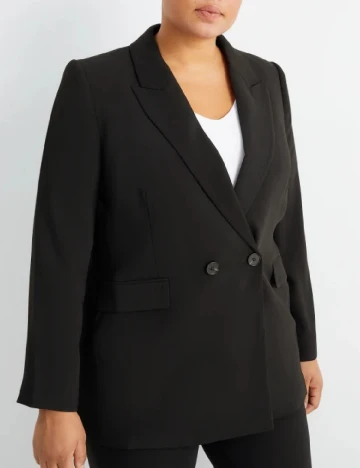 Sacou C&A Plus Size, negru Negru