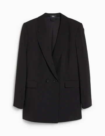 Sacou C&A Plus Size, negru Negru