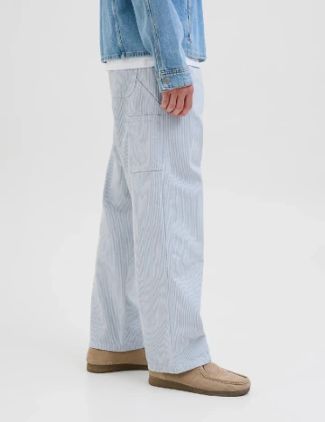 Pantaloni Jack&Jones, albastru/alb Albastru