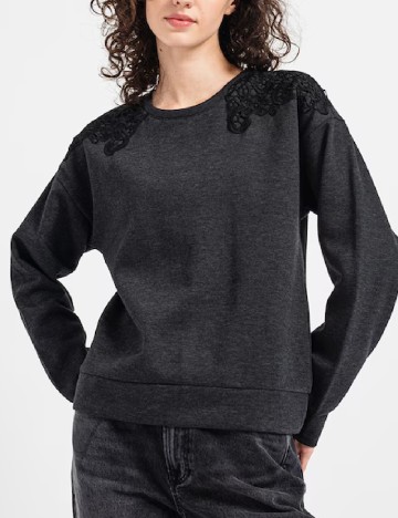 
						Bluza Only, gri inchis