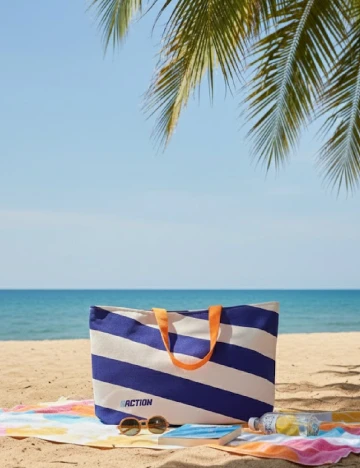 Geanta ACTION, alb/albastru Albastru