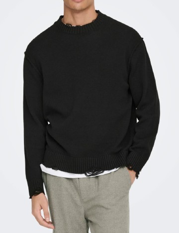 
						Pulover Only, negru