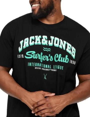Tricou Jack&Jones Plus Size Men, negru Negru
