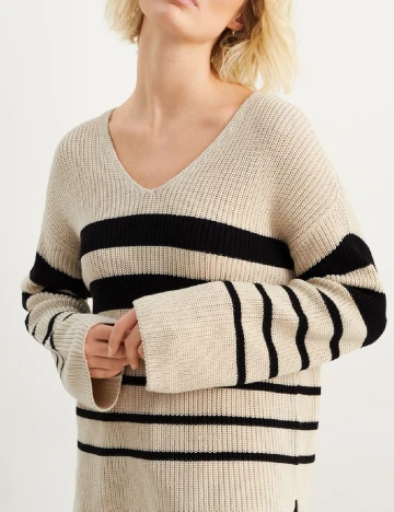 Pulover C&A, bej/negru Crem