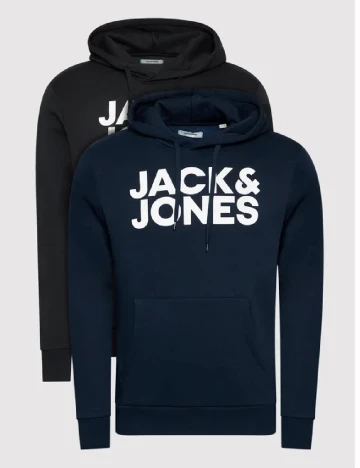 Set Hanorace 2 bucati Jack&Jones, negru/bleumarin Negru