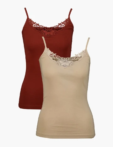 Set Maiouri 2 bucati Only, crem/maro Crem